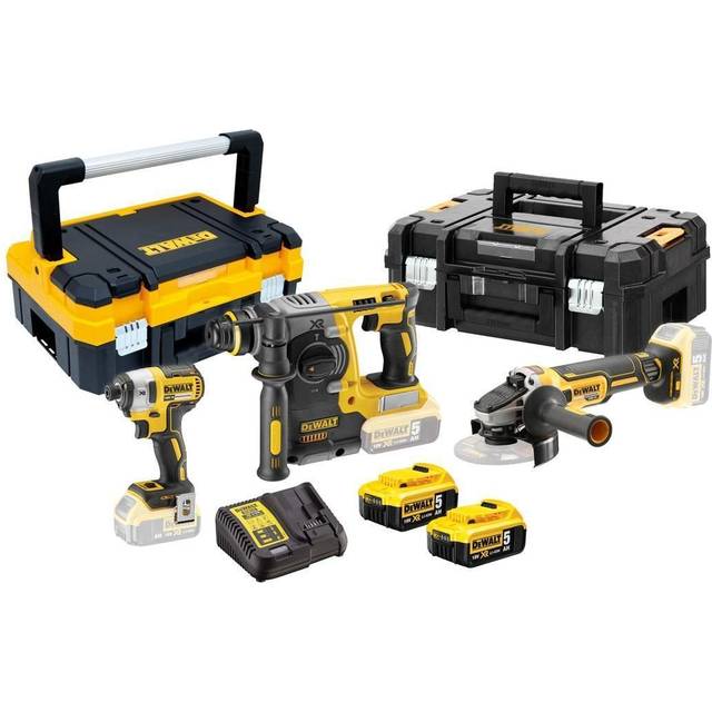 DeWALT DCK305P2T 18v Brushless Triple Kit 2 x 5ah Batteries & T-STAKS
