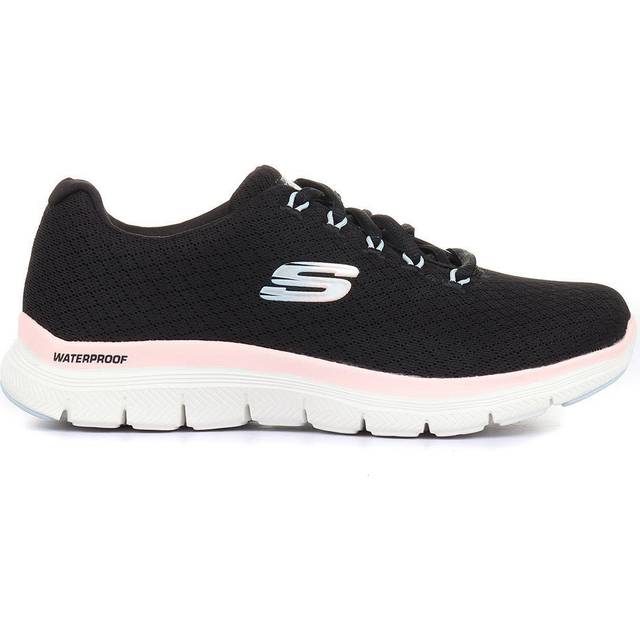 Skechers Dam Flex Appeal 4.0 belagd Fidelity Sneaker, Svart nät rosa trim, 41 EU