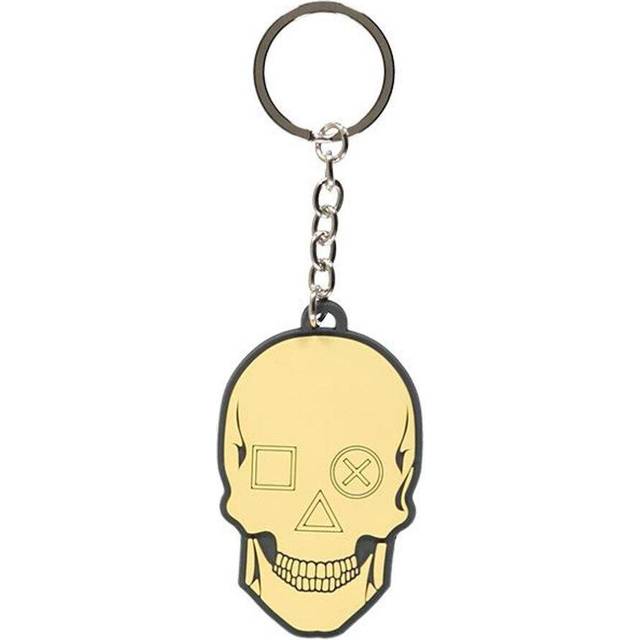 Sony Playstation Biker Skull Rubber Keychain