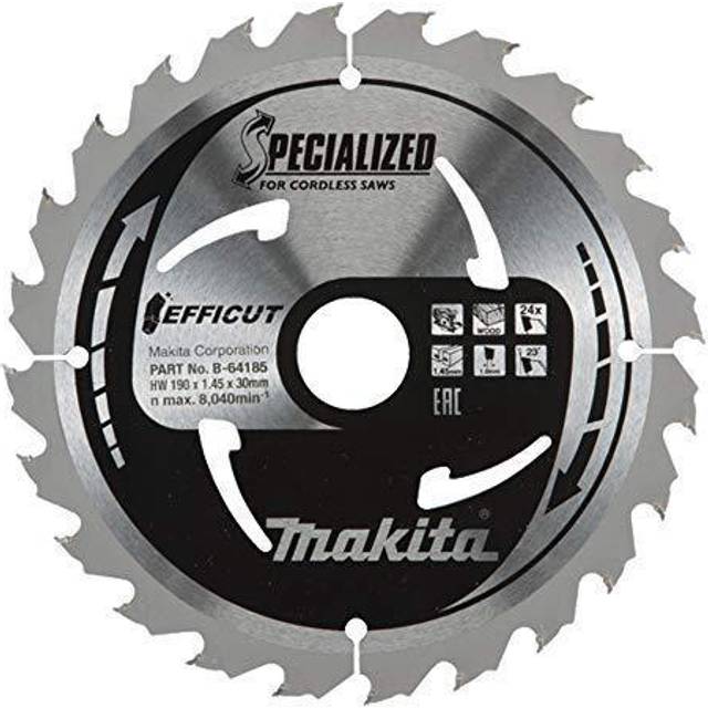 Makita SPECIALIZED Efficut Circular Saw Blade for Wood Cutting 190mm 24T 30mm