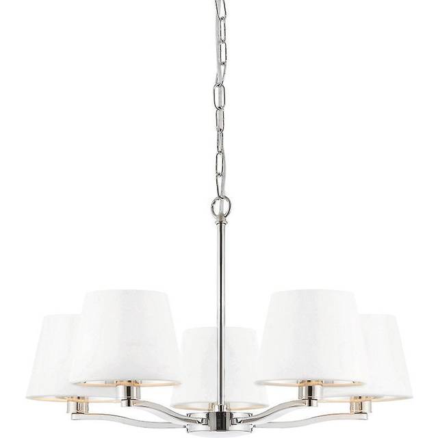 Endon 73022 Harvey 5 Light Pendant Nickel White Shades