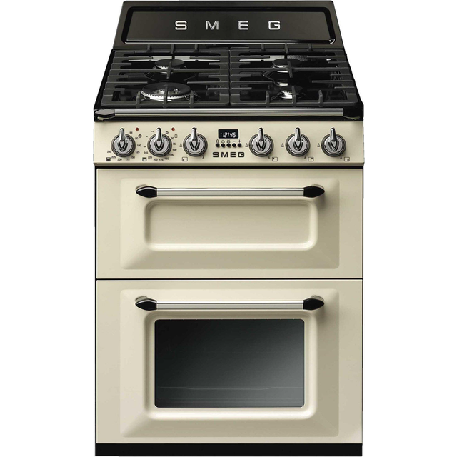 Smeg Victoria TR62P 60cm Dual Fuel Range Cooker-Cream