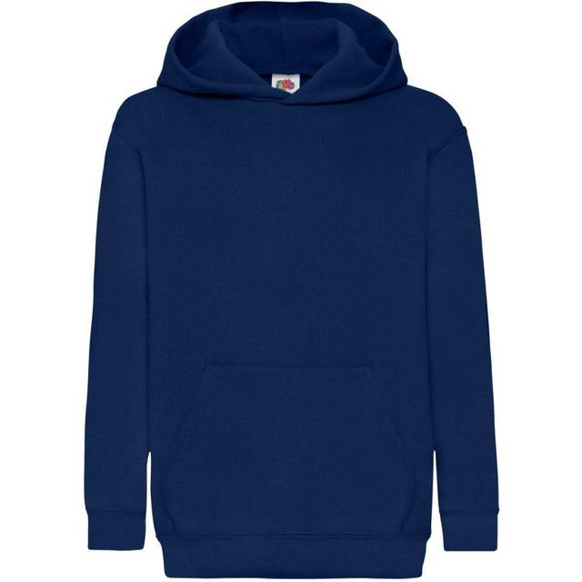 (14-15, Navy) Fruit Of The Loom Childrens Unisex Hooded Sweatshirt / Hoodie