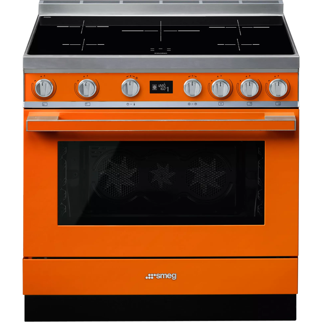 Smeg Portofino CPF9iPOR 90cm Electric Range Cooker with Induction Hob - Orange - A+ Rated