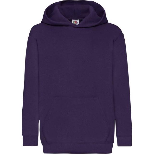 (5-6, Purple) Fruit Of The Loom Childrens Unisex Hooded Sweatshirt / Hoodie