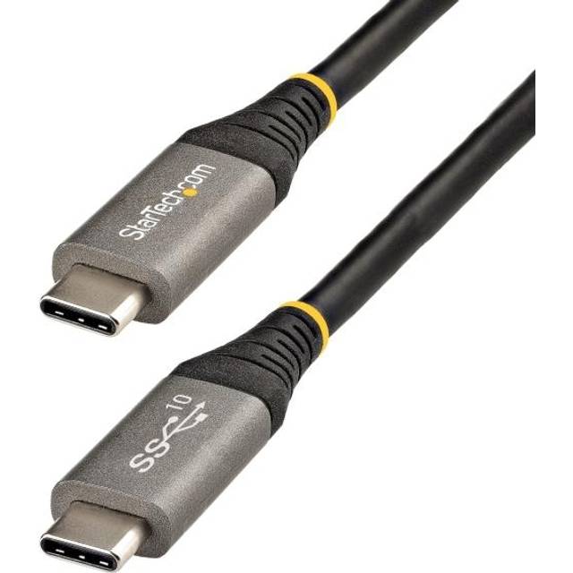 StarTech.com 1 m (3 fot) USB C-kabel 10 Gbps – USB-IF-certifierad USB-C-kabel – USB 3.2 Gen 2 Typ-C-kabel – 100 W (5A) strömförsörjningsladdning, DP Alt-läge – USB C till C-sladd – laddning och