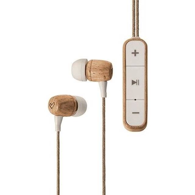 Energy Sistem Earphones Eco Bluetooth Beech Wood Headphones (In-Ear, Sustainable Wood, Hemp Cable, Microphone, USB Type C, Bluetooth 5.1) - Beec