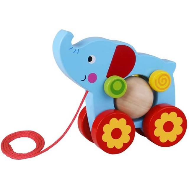 TOOKY TOY Wooden Toy Ball Pull Along (Elephant) (TKE006)