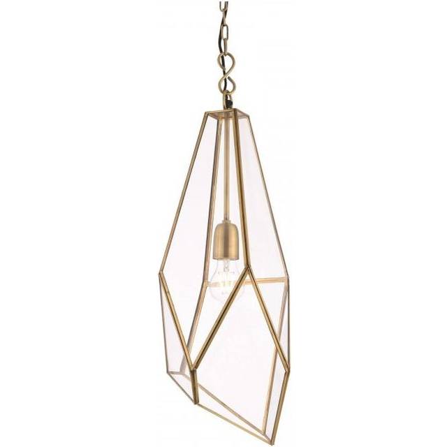 Vogue Avery Abstract Glass Pendant Light - Brass