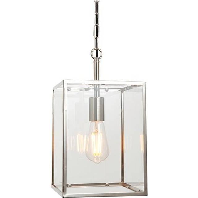 Endon 76228 Hadden 1 Light Pendant Nickel Clear
