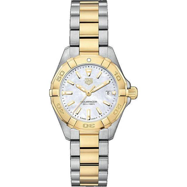 TAG Heuer Aquaracer Quartz 27 mm Watch - Gold & Steel Band - Steel Case