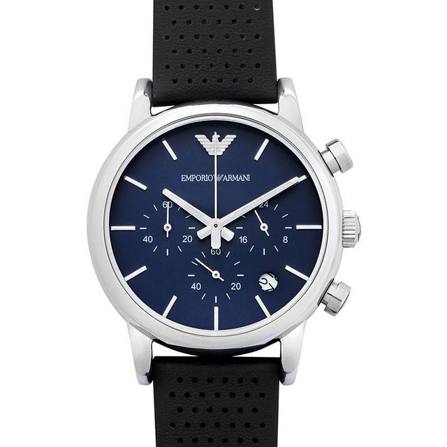 Emporio Armani AR1736 Blue Chronograph Men's Watch - Grey (One Size)
