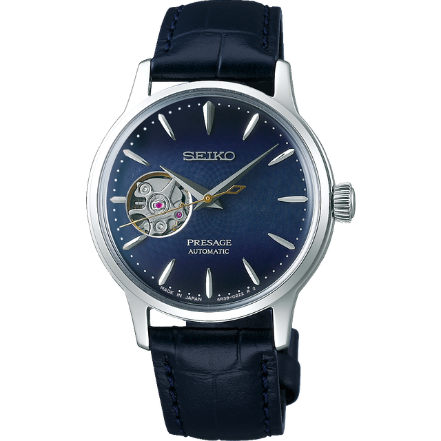 Seiko Presage Watch Cocktail Collection Open Heart Blue Moon D - Blue