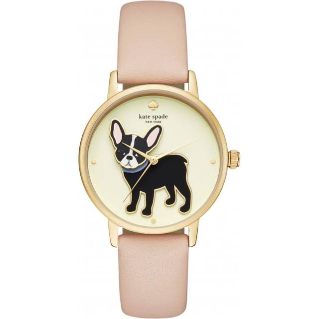 Kate Spade New York grand metro three-hand vachetta leather watch, Beige, Women