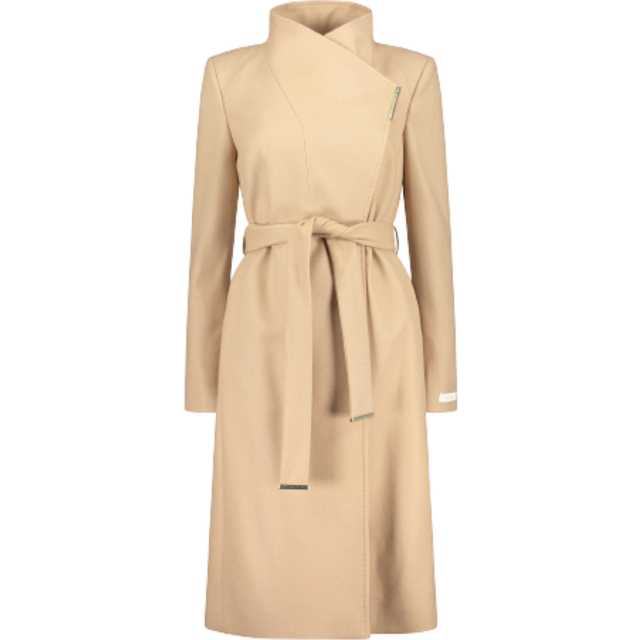 Ted Baker Rose Midi Wool Wrap Coat With Shoul Dam Kappor Stl. L /4 - Från Magasin - Camel (L /4)