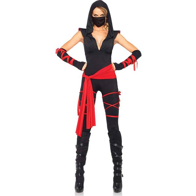 Sexy Deadly Ninja Costume for Women - Black&#47;Red (L)