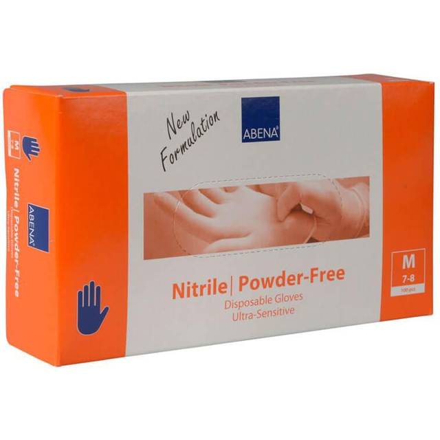 Engångshandskar Nitril Abena Ultra-Sensitive Puderfri Blå L 100st