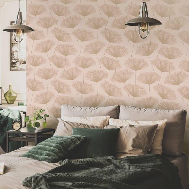 Holden Decor Glistening Fleur Blush Pink Wallpaper 12921