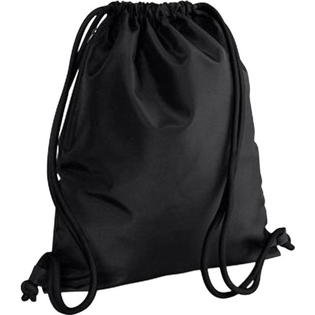 (One Size, Black/Black) Bagbase Icon Drawstring Bag/Gymsac (Pack of 2)