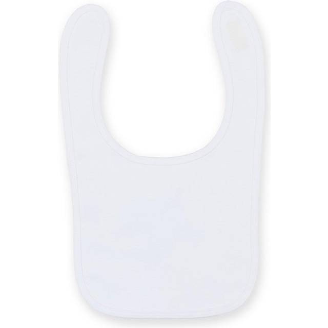 (One Size, White) Larkwood Baby Unisex Plain & Contrast Bib (Pack of 2)