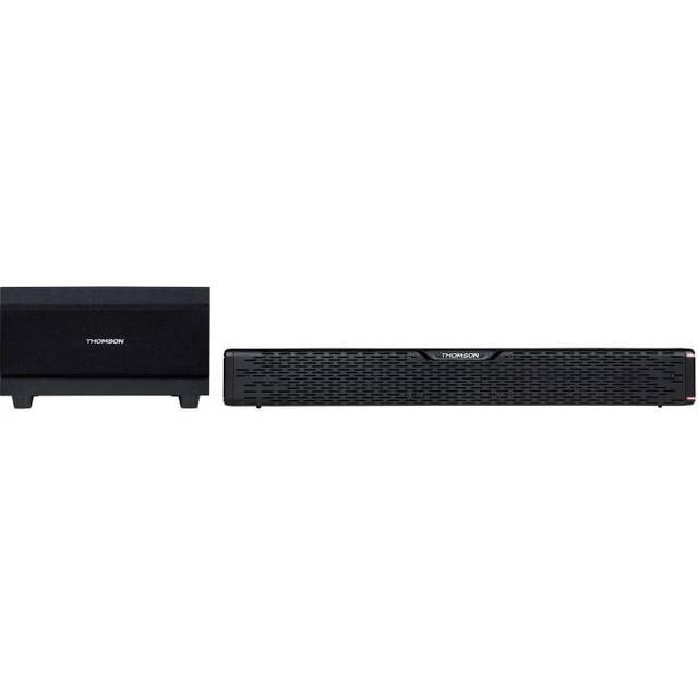 Thomson SB60BTS Soundbar – 120W Total Musik Effekt – Trådlös Bluetooth 5.0 – Inkluderar Subwoofer – Väggmonterbar – Optisk & AUX-ingång – Fjärrkontroll – Kompakt Design