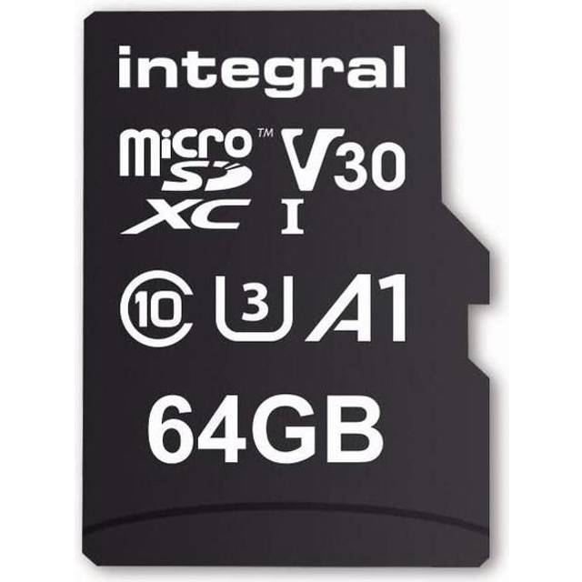 Integral 64GB High Speed (100MB/Sec) UHS-I U3 V30 Micro SD Card