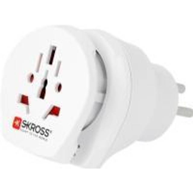 SKROSS | 1.500216-E | Combo World to Israel | 2in1 Reisestecker - für Israel und Europa - Reiseadapter zur Anwendung von Geräten mit Schuko- oder Eurostecker in Israel, Weiß, 1.500216-E