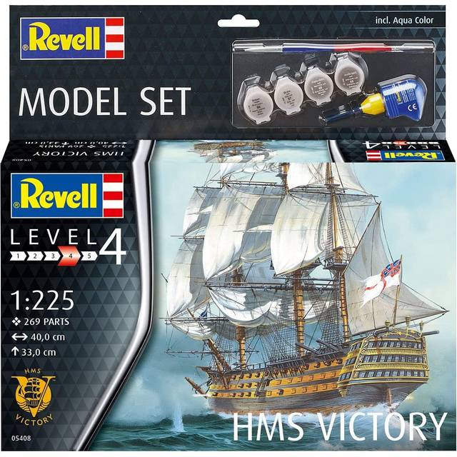 Revell 05408 H.M.S. Victory Ship + Paints, Glue, Brush 1/1225 Scale Model
