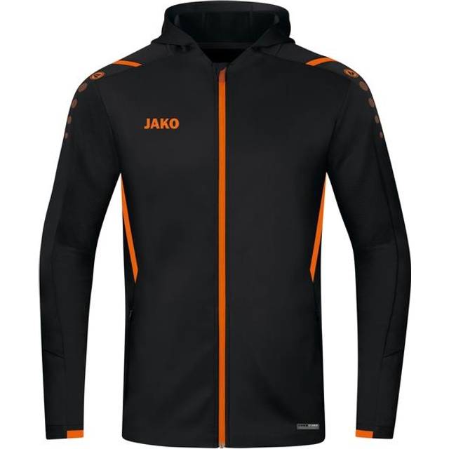 JAKO Unisex barn träningsjacka utmaning med huva träningsjacka utmaning med huva Svart/neonorange 140