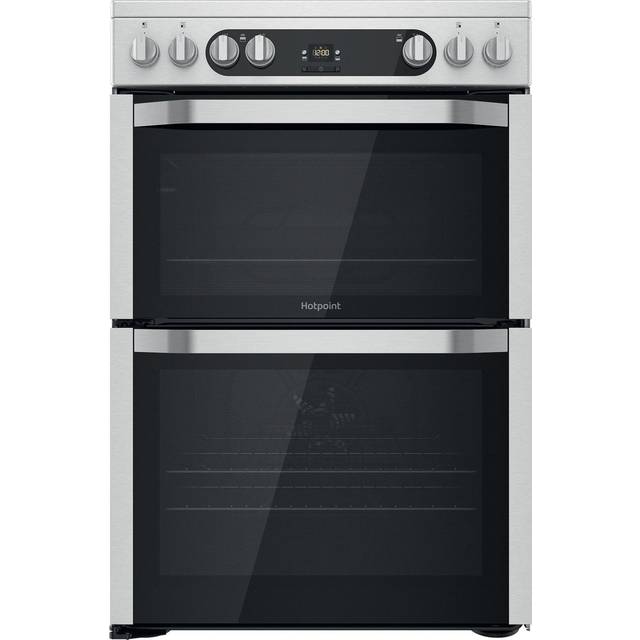 Hotpoint HDM67V9HCX/UK 60cm Ceramic Double Oven Freestanding Cooker - Stainless Steel