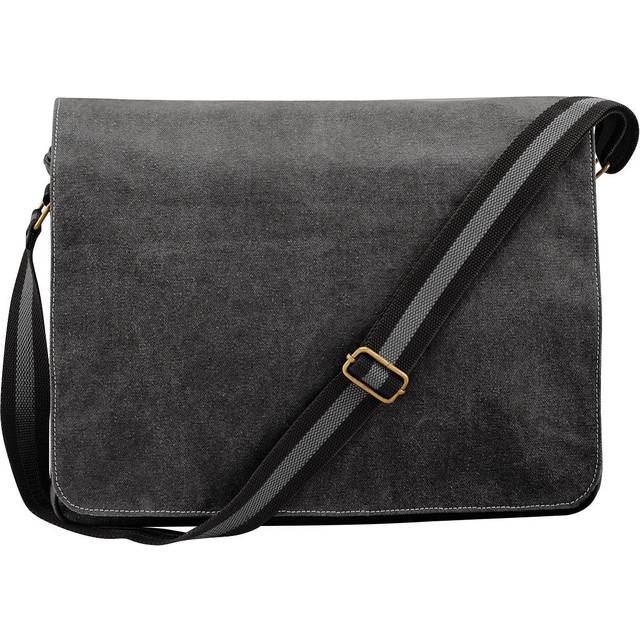(One Size, Vintage Black) Quadra Vintage Canvas Despatch Bag - 14 Litres