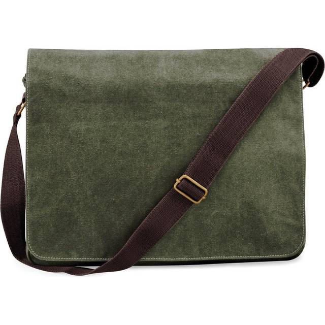 (One Size, Vintage Military Green) Quadra Vintage Canvas Despatch Bag - 14 Litres