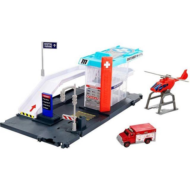 Matchbox Action Drivers Helicopter Rescue Playset with Ambulance & Helicopter