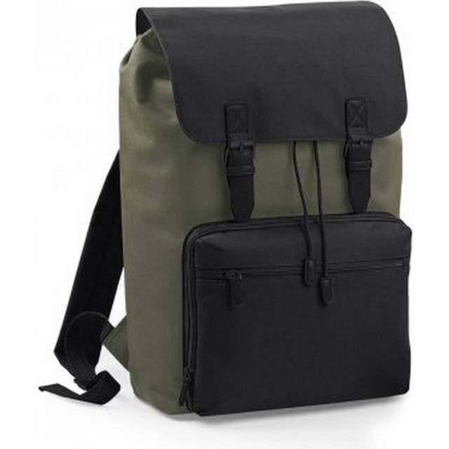 (One Size, Olive Green/Black) BagBase Vintage Laptop Backpack
