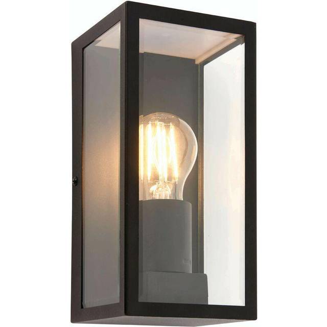 Endon Oxford Half Lantern Outdoor Wall Light - Matt Black