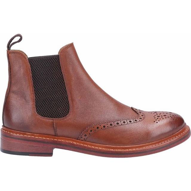 (8 UK, Brown) Cotswold Mens Siddington Commando Elasticated Leather Dress Boot