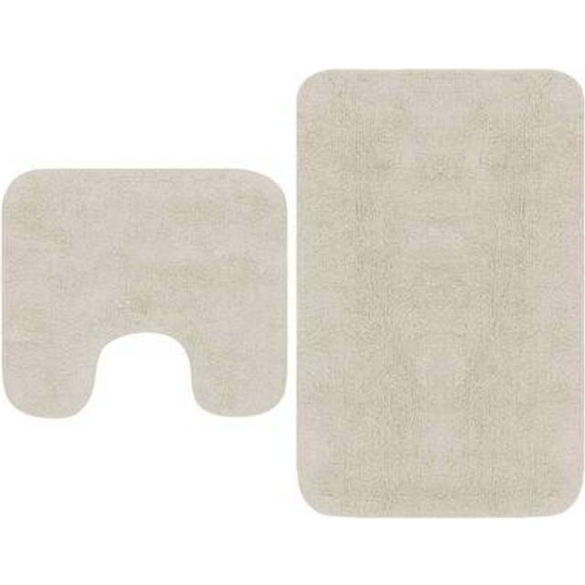 vidaXL Bathroom Mat Set 2 Pieces Fabric White