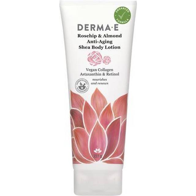 Derma E Anti-Aging Shea Body Lotion Rosehip & Almond 8 oz