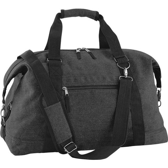 Bagbase Vintage Canvas Weekender / Holdall bärväska (30 liter) One Size svart