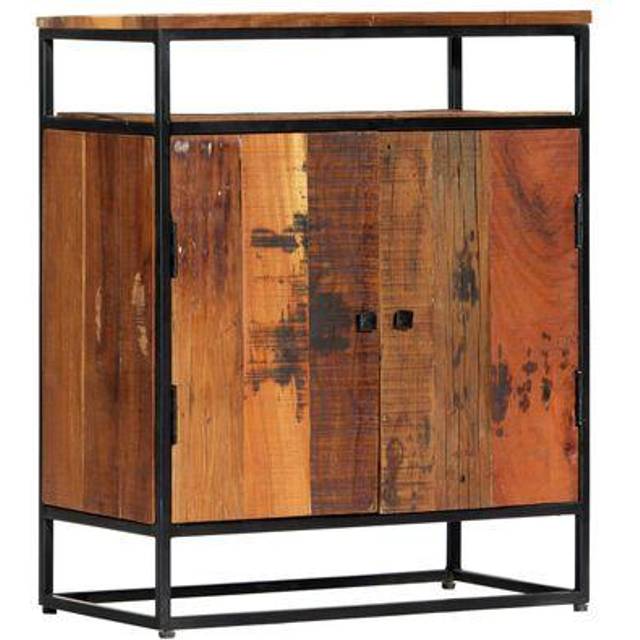 vidaXL Side Cabinet 60x35x76 cm Solid Reclaimed Wood and Steel - Brown