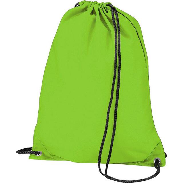 (One Size, Lime Green) BagBase Budget Water Resistant Sports Gymsac Drawstring Bag (11L) (Pack of 2)
