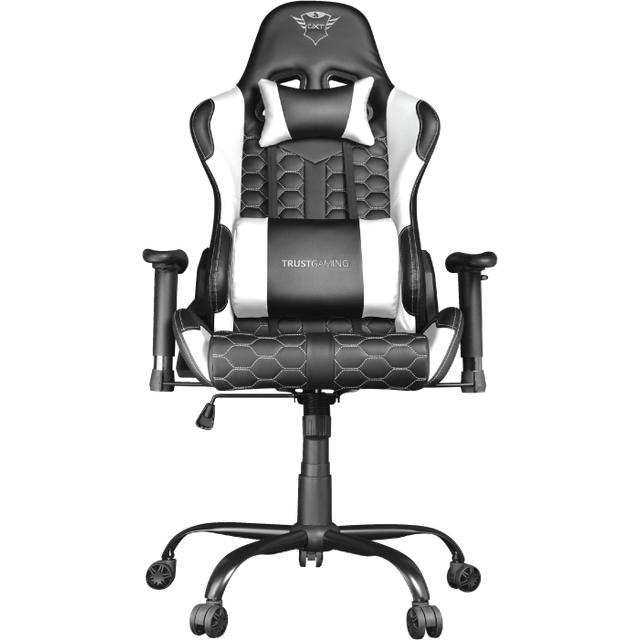 Trust Gaming GXT 708 W Resto spelstol, 360° roterbar, kontorsstol med avtagbar kudde, höjdjusterbar stol för dator, låsbar stol – vit