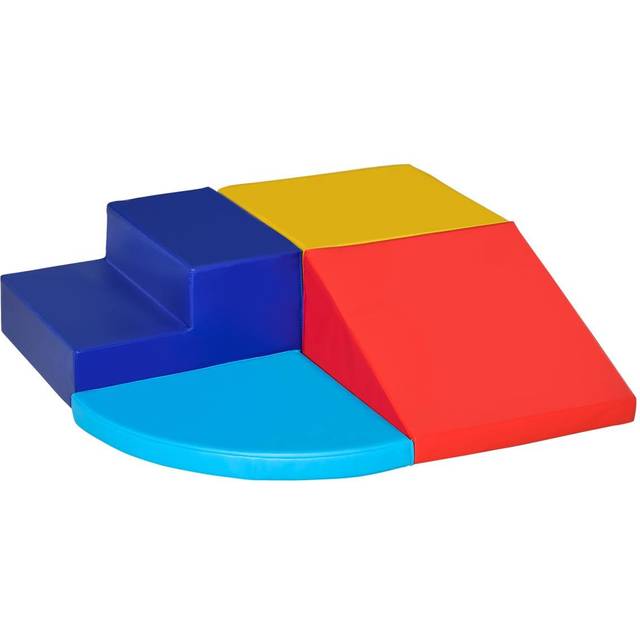 HOMCOM Soft Play 4-piece Climb and Crawl Foam - Multicolour - Yellow