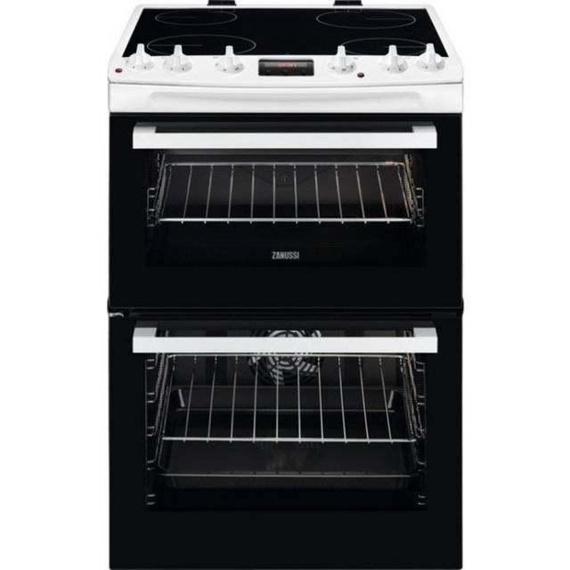 Zanussi ZCV66370WA 60cm Electric Double Oven with Ceramic Hob