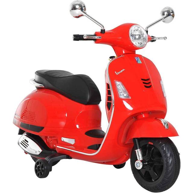 HOMCOM Kids Ride On Vespa Motorcycle W/LED Lights - White | TJ Hughes