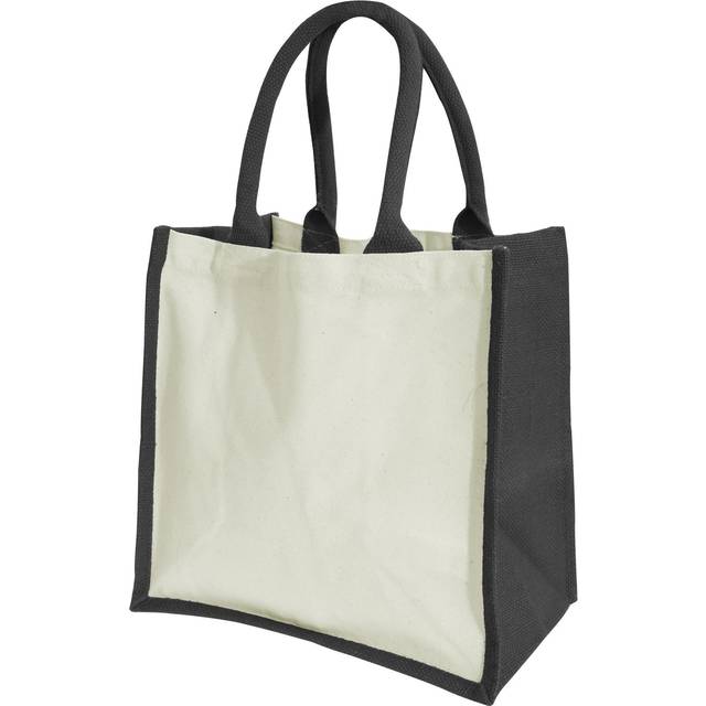 (One Size, Black) Westford Mill Printers Midi Jute Bag (14 Litres) (Pack of 2)