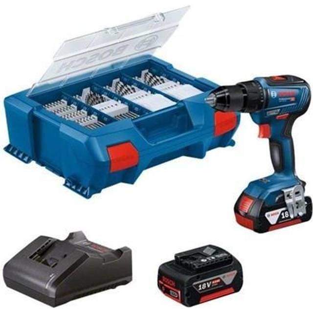 Bosch GSR 18V-55 Cordless Drill Driver - 2 x 4.0Ah incl. accessories