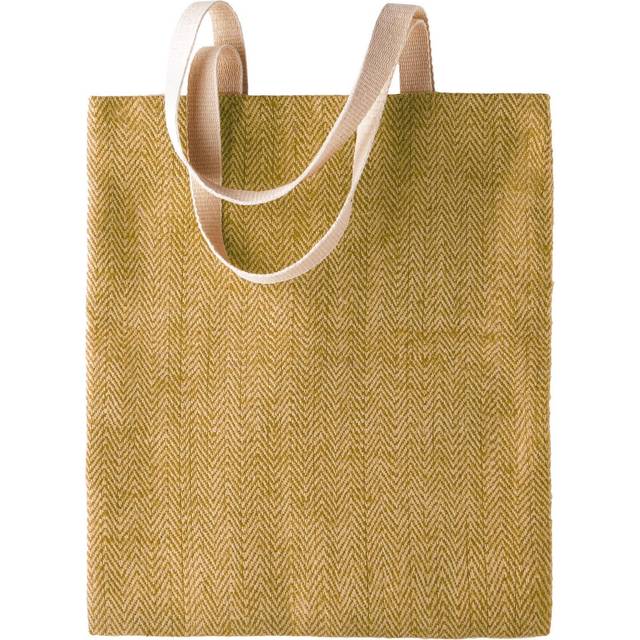 (One Size, Natural/Military Green) Kimood Womens/Ladies Patterned Jute Bag (Pack Of 2)