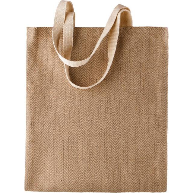 (One Size, Natural/Cappucino) Kimood Womens/Ladies Patterned Jute Bag (Pack Of 2)