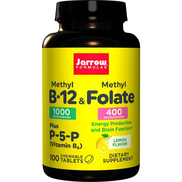 Jarrow Formulas Methyl B-12 & Methyl Folate 100 Chewable Tablets